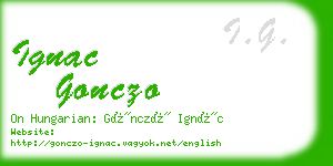 ignac gonczo business card